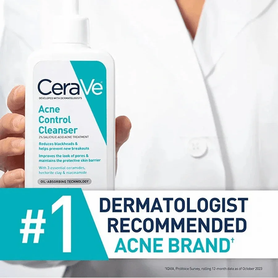 CeraVe Acne Control Cleanser – With 2% Salicylic Acid & Purifying Clay - Glow By Anie