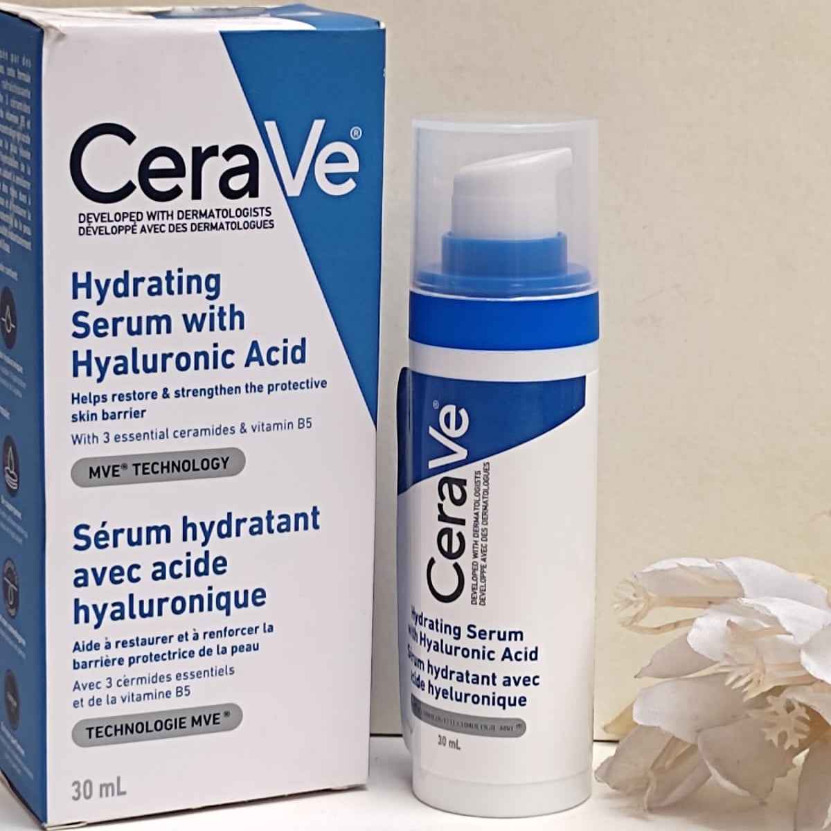 CeraVe Hydrating Hyaluronic Acid Serum (30ml) – Daily Moisturizing Formula with Vitamin B5 & Ceramides - Glow By Anie